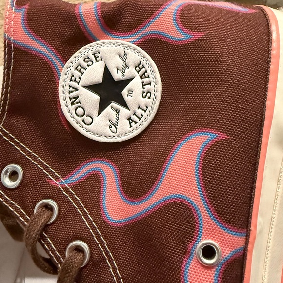 Converse Brown High-Tops with Pink and Blue Swirl - Golf Wang Tyler - Picture 6 of 11